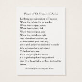 Gebed van Sint-Francis van de Heilige Kaart van As (Achterkant)