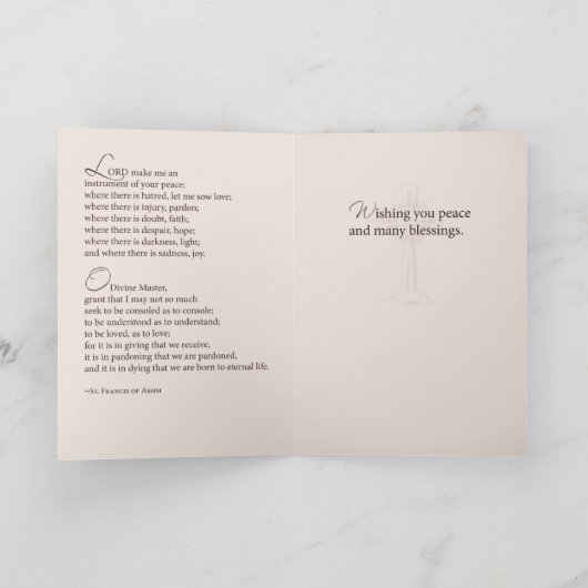 Gebed van St. Francis Card Kaart (Binnen)