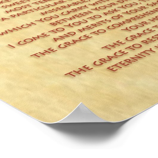 Gebed van St. Gianna Molla Poster (Hoek)