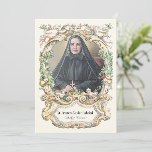 Gebed van St. Moeder Cabrini Kaart (Staand voorkant)