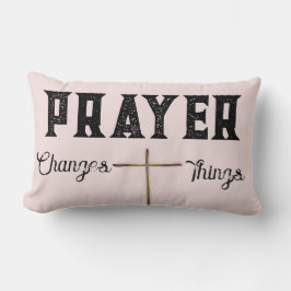 Gebed Verandert Dingen Blush Roze Met Kruis Kussen