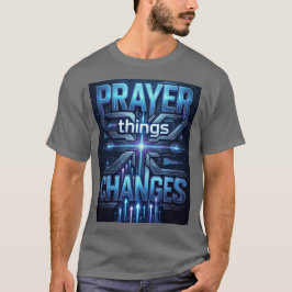 Gebed Verandert Dingen – Futuristisch Kruis T-Shir T-shirt
