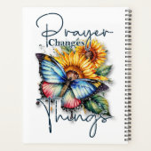 Gebed verandert dingen, vlinder en zonnebloem planner (Achterkant)