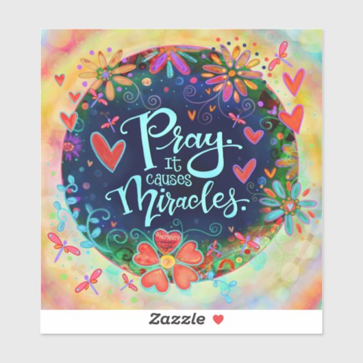 Gebed veroorzaakt wonderen inspiratie geloof sticker (Vel)