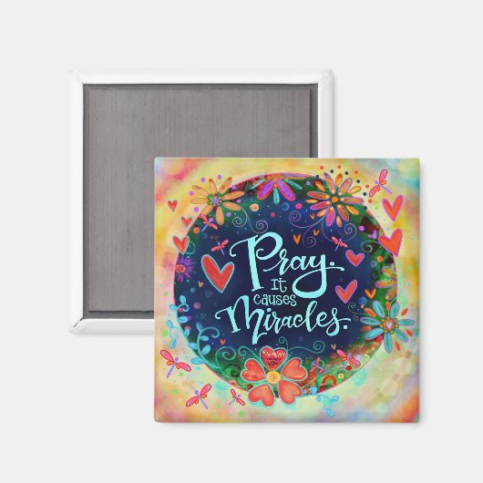 Gebed veroorzaakt wonderen Inspirativiteit Geloofs Magneet (Voorkant / Achterkant)