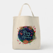 Gebed veroorzaakt wonderen op maat  bloemen Ireyln Tote Bag (Achterkant)
