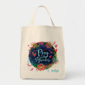 Gebed veroorzaakt wonderen op maat  bloemen Ireyln Tote Bag (Voorkant)