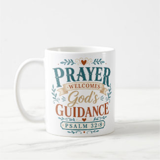 Gebed verwelkomt Gods leiding Christelijke quote Koffiemok