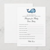 Gebed voor baby. Blauwe vinvis wenst. Dier. bidden Informatiekaartje (Voorkant / Achterkant)