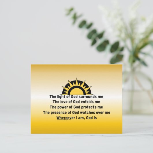 Gebed voor bescherming briefkaart (Staand voorkant)