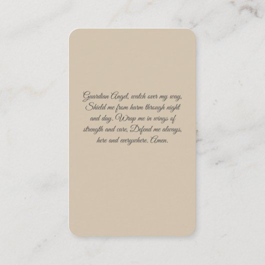 Gebed voor bescherming engelengebed Kaart Visitekaartje (Achterkant)