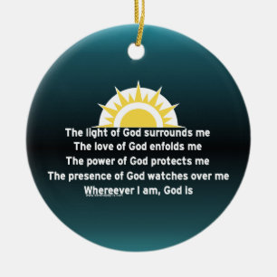 Gebed voor bescherming keramisch ornament