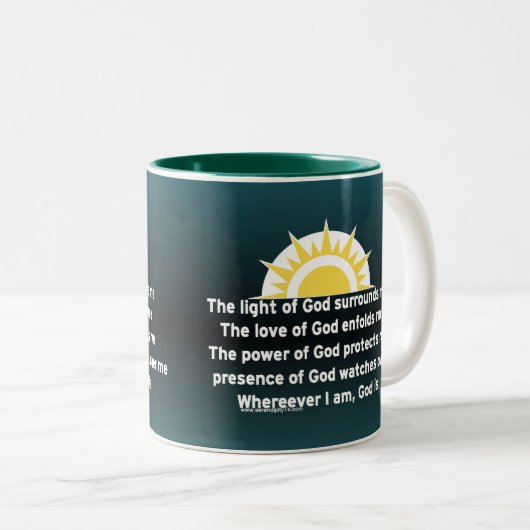 Gebed voor bescherming tweekleurige koffiemok (Voorkant rechts)