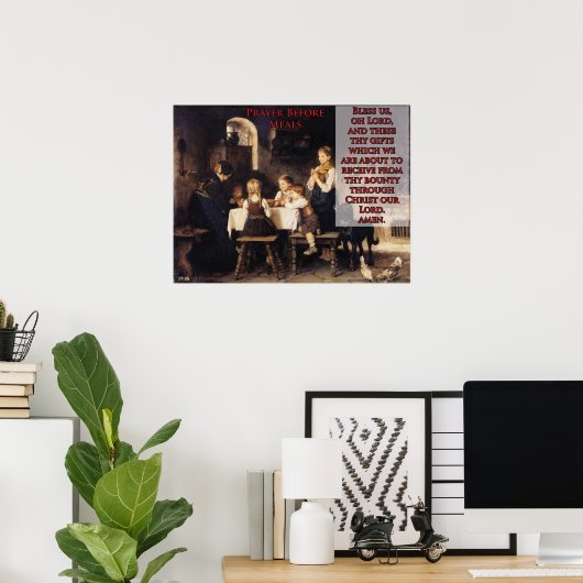 Gebed voor de maaltijden poster (Thuiskantoor)