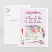 Gebed voor een buurvrouw op haar verjaardag briefkaart (Voorkant / Achterkant)