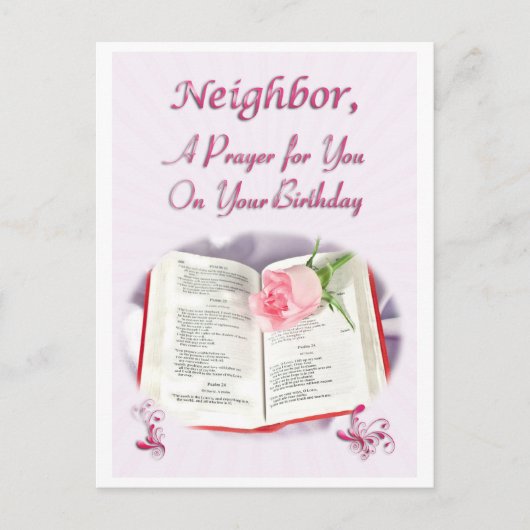 Gebed voor een buurvrouw op haar verjaardag briefkaart (Voorkant)