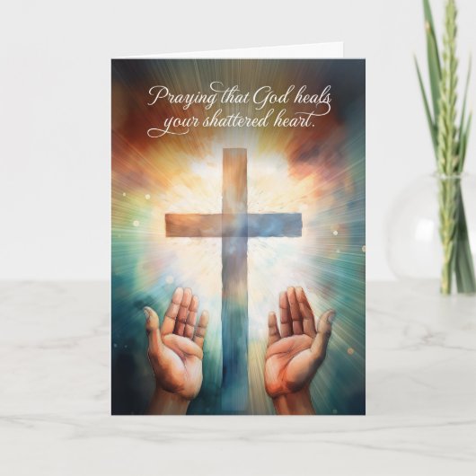 Gebed voor een gebroken hart, open handen voor God Kaart (Voorkant)