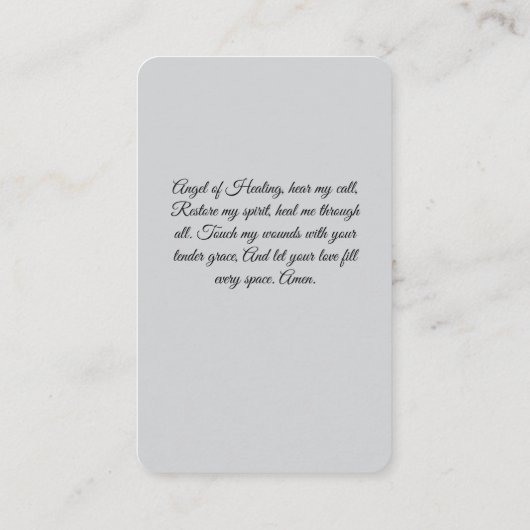 Gebed voor genezing engelengebed Kaart Visitekaartje (Achterkant)