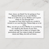 Gebed voor gezinnen informatiekaartje (Achterkant)