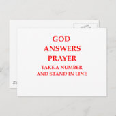 Gebed voor GOD-antwoord Briefkaart (Voorkant / Achterkant)