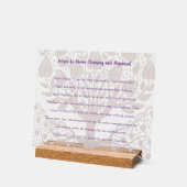 Gebed voor goddelijke reiniging en uitlijning acryl bord (Hoek)