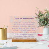 Gebed voor goddelijke reiniging en uitlijning acryl bord (Huwelijk)