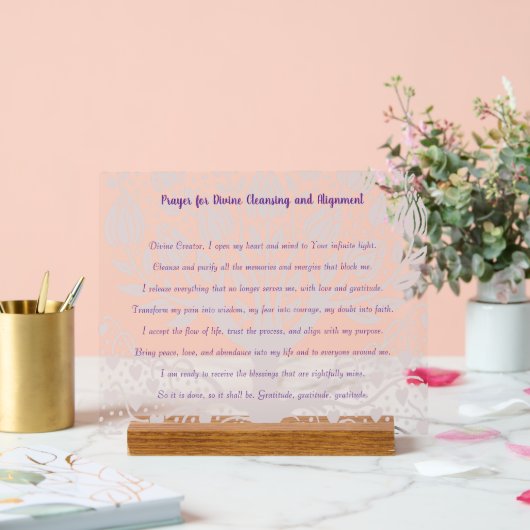 Gebed voor goddelijke reiniging en uitlijning acryl bord (Huwelijk)