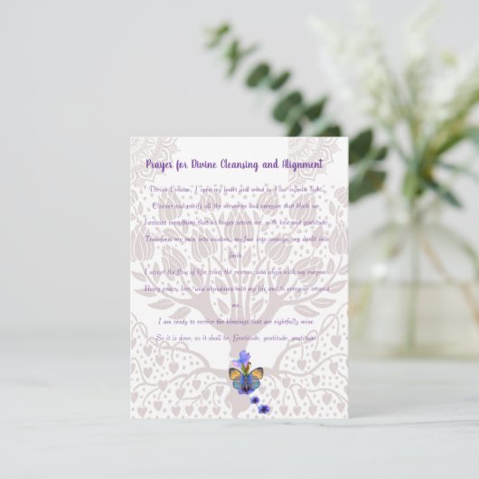 Gebed voor goddelijke reiniging en uitlijning feestdagenkaart (Staand voorkant)