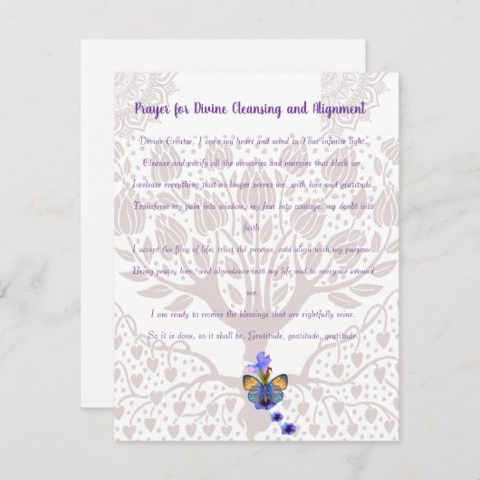 Gebed voor goddelijke reiniging en uitlijning feestdagenkaart (Voorkant / Achterkant)