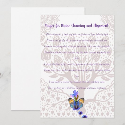 Gebed voor goddelijke reiniging en uitlijning kaart (Voorkant / Achterkant)
