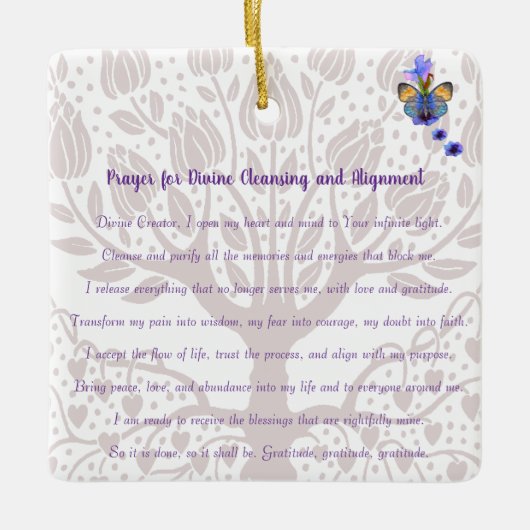 Gebed voor goddelijke reiniging en uitlijning keramisch ornament (Voorkant)