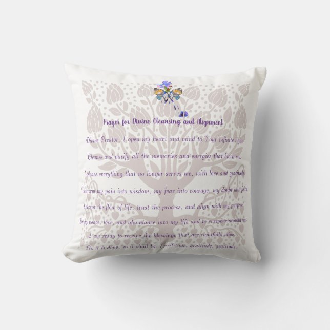 Gebed voor goddelijke reiniging en uitlijning kussen (Voorkant)