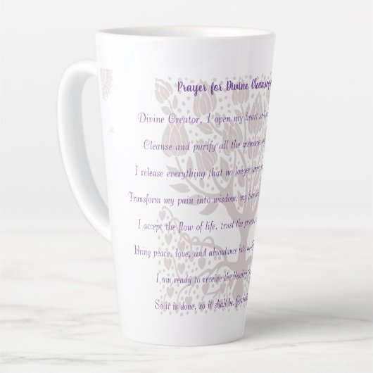 Gebed voor goddelijke reiniging en uitlijning latte mok (Linkerhoek)
