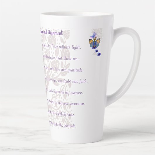 Gebed voor goddelijke reiniging en uitlijning latte mok (Rechts)