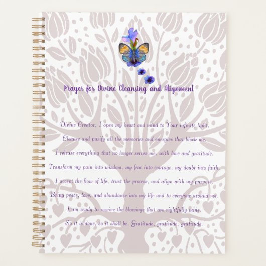 Gebed voor goddelijke reiniging en uitlijning planner (Voorkant)