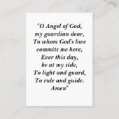 gebed voor Guardian Angel Visitekaartje (Achterkant)