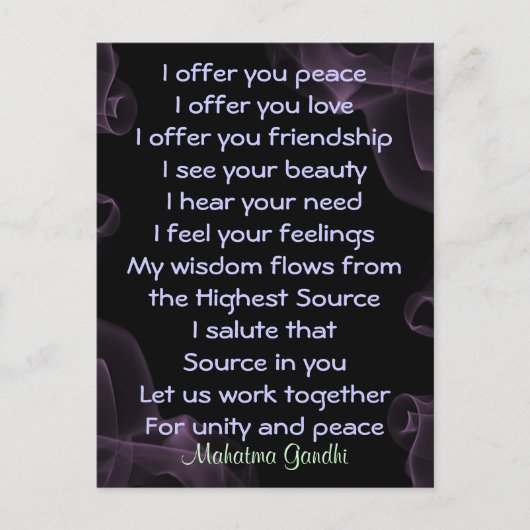 gebed voor het briefkaart van de vrede (Voorkant)