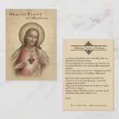 Gebed voor het helen van de slaaptijd heilige hart visitekaartje (Voorkant / Achterkant)