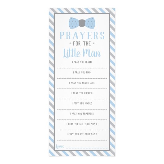 Gebed voor het kleine Man, Baby Blue, Grey Reclamekaart (Voorkant)