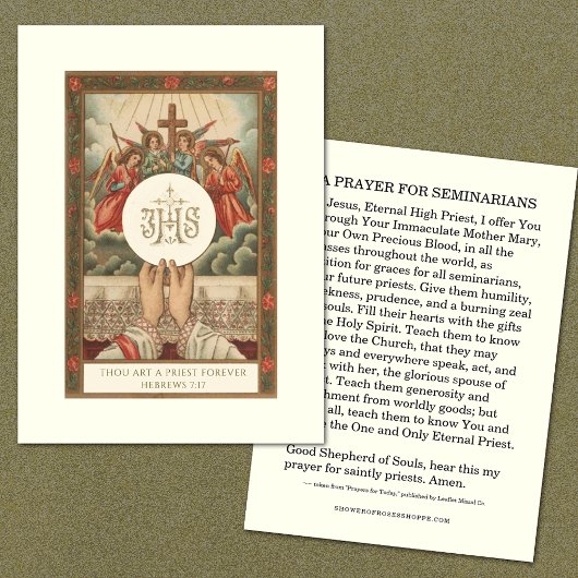 GEBED VOOR KATHOLIEKE SEMINARISTEN PLAATSKAARTJE