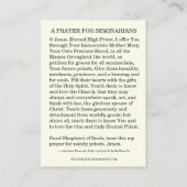 GEBED VOOR KATHOLIEKE SEMINARISTEN PLAATSKAARTJE (Achterkant)