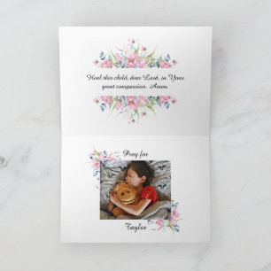 Gebed voor kind gediagnosticeerd met kanker kaart