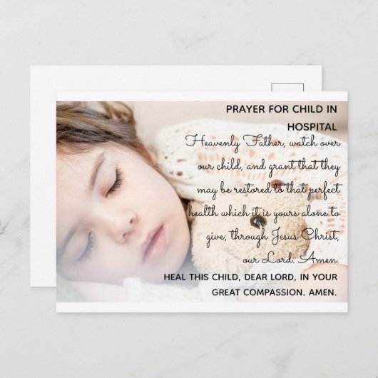Gebed voor kinderen in het ziekenhuis - Briefkaart (Voorkant / Achterkant)