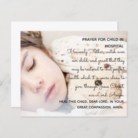 Gebed voor kinderen in het ziekenhuis - Briefkaart (Voorkant / Achterkant)