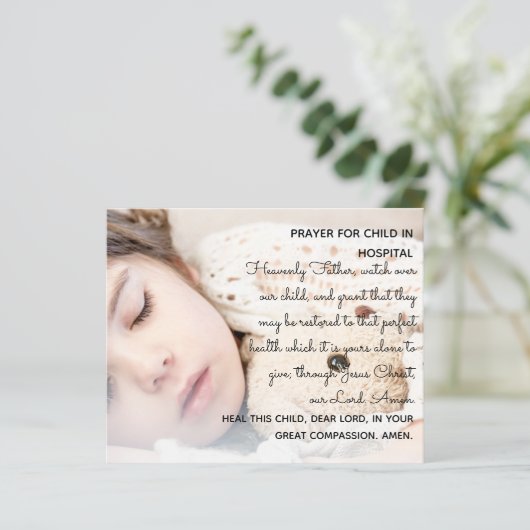 Gebed voor kinderen in het ziekenhuis - Briefkaart (Staand voorkant)