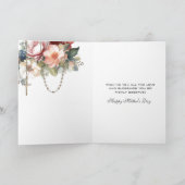 Gebed voor Moederdag met religieuze bloemen Kaart (Binnen)
