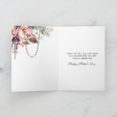 Gebed voor Moederdag met religieuze bloemen Kaart (Binnen)