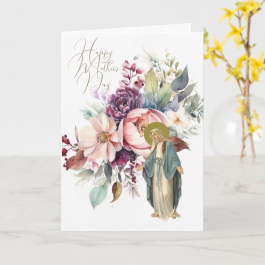 Gebed voor Moederdag met religieuze bloemen Kaart (Gele Bloem)