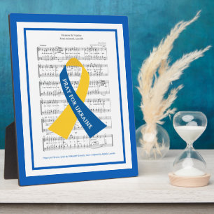 Gebed voor Oekraïne Hymne Bladmuziek Tafelmodel Fotoplaat