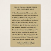 gebed voor overleden katholieke priester begrafeni visitekaartje (Achterkant)